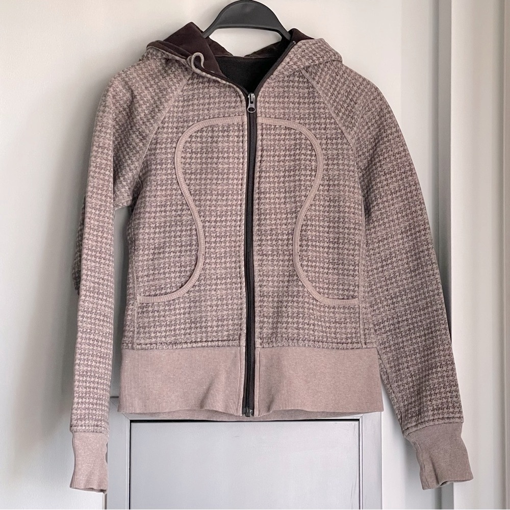 LULULEMON Brown Houndstooth Scuba Hoodie